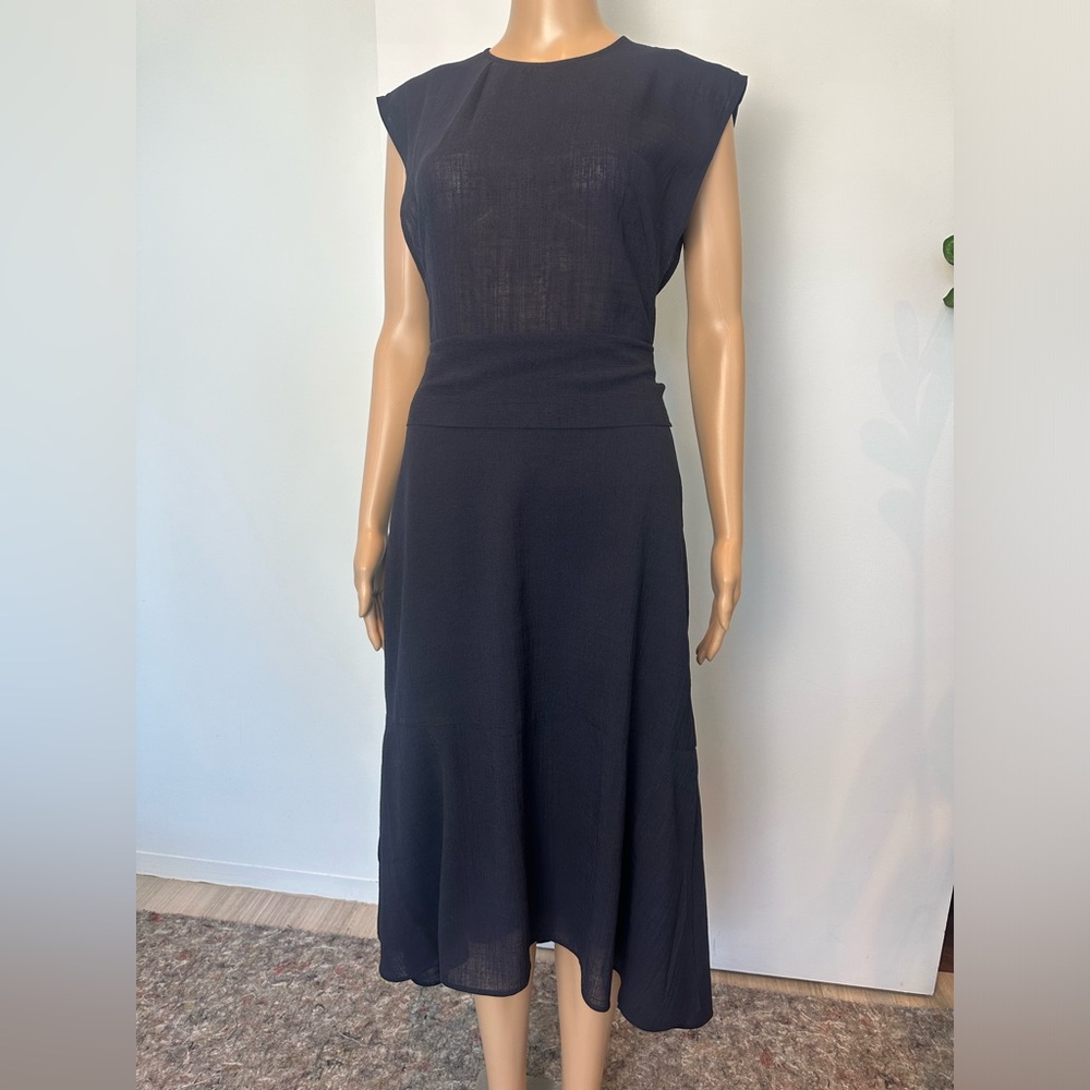 Cefinn Navy Midi-Dress with Sash - US 4